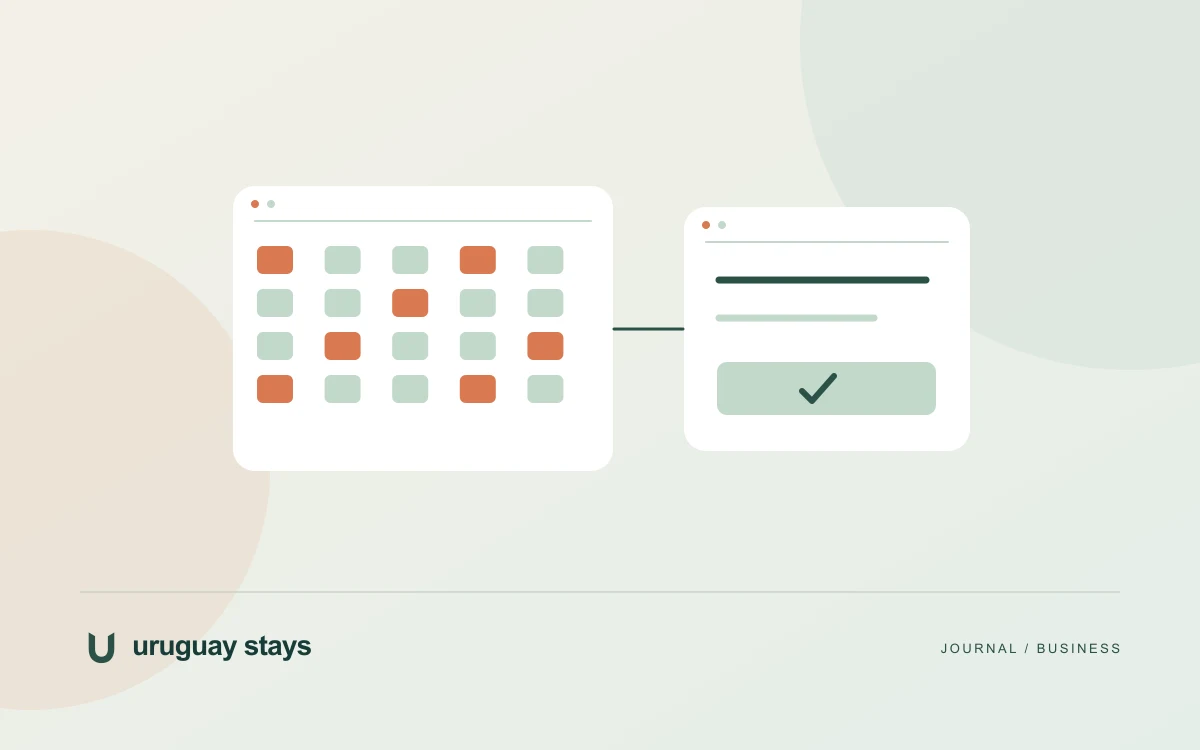 Editorial illustration of a calendar with selected dates · Uruguay Stays