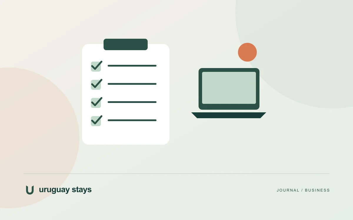 Editorial illustration of a stay equipment checklist · Uruguay Stays